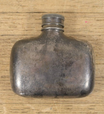 Antique 1920's-1930's Prohibition Era Silver Plated Metal Hip Flask Small!