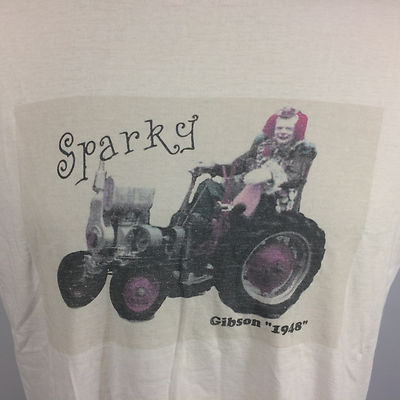 Vintage 80s 90s Sparky The Clown Circus Carnival T Shirt Tractor