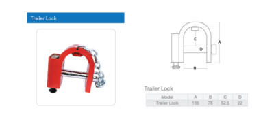 solex trailer HITCH LOCK HARDENED STEEL SHACKLE SUPER HEAVY DUTY  STRONG 7 LB 