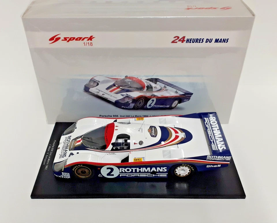 MODELLINO AUTO 1:18 SPARK PORSCHE 956 ROTHMANS MASS 24H LE MANS 1982 MODELLISMO - Immagine 2 di 4