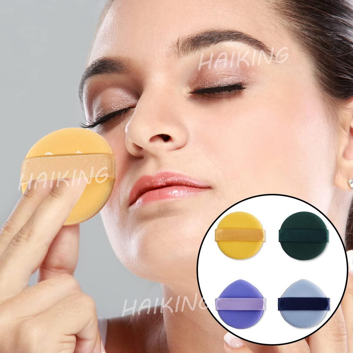 Sponge Powerpuff Air Cushion Power Puff, 4 Pcs Reusable Soft Blending Sponge Makeup Puff ...