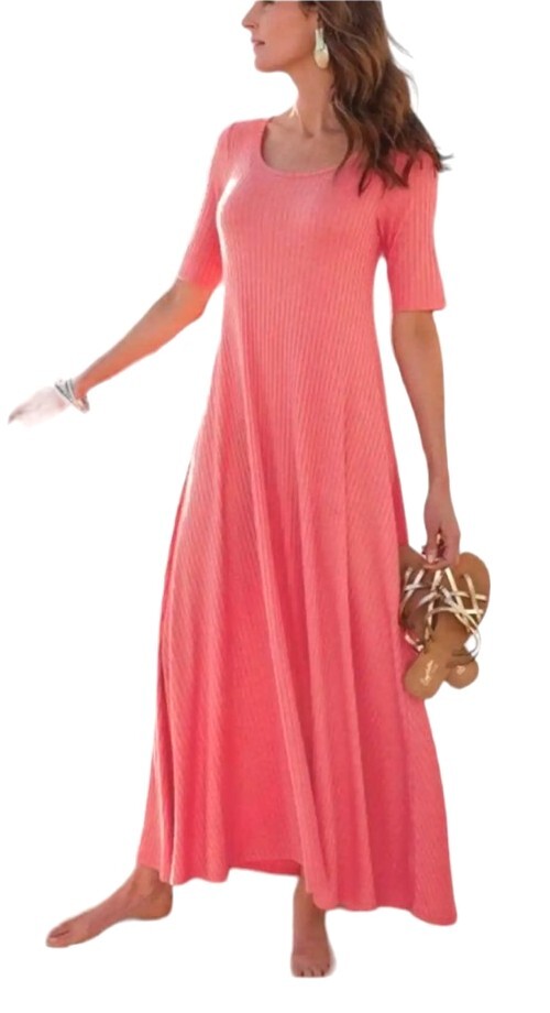 coral ribbed dress The Ribbed Mini Dress