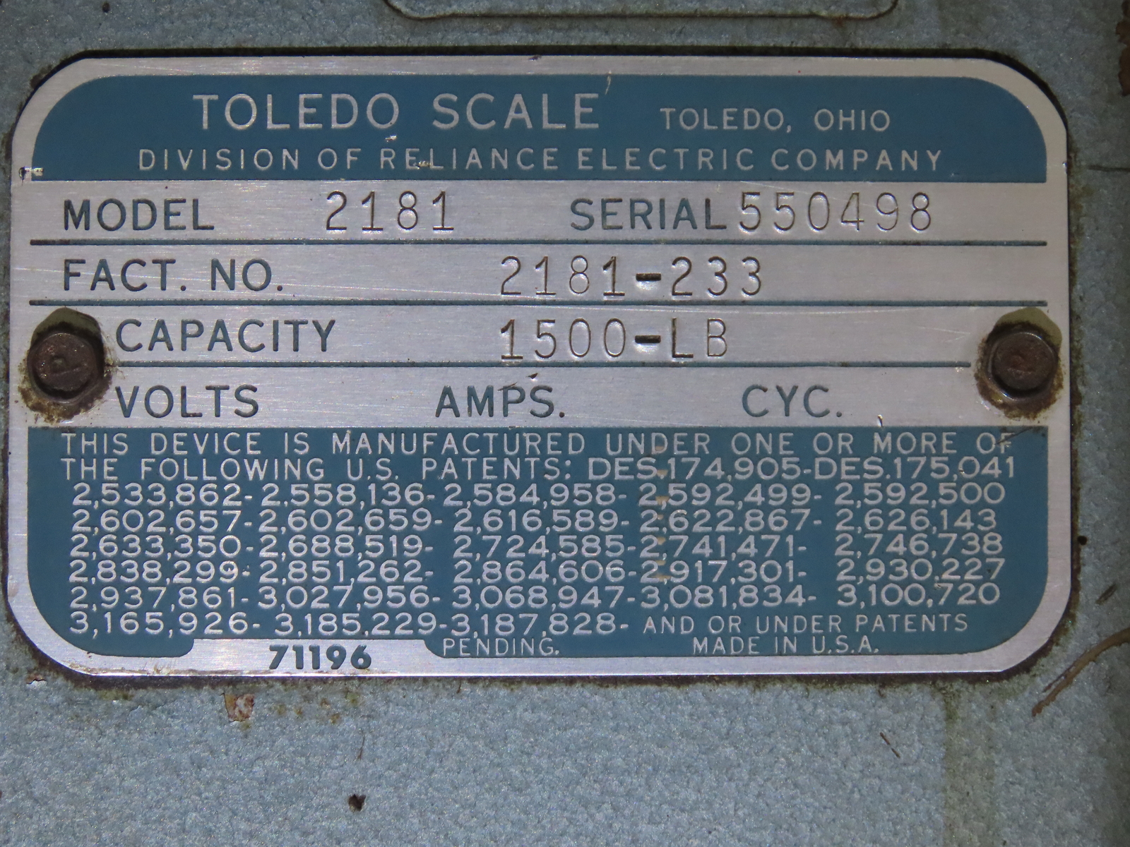 Vintage Mettler Toledo Honest Weight 2181 Lollipop Scale 1500 lb. Max ...