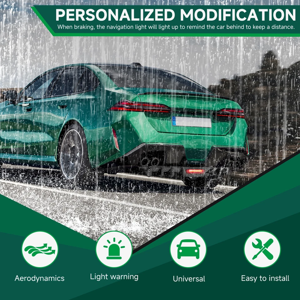 For Mitsubishi Lancer CJ Sedan EVO X Car Rear Bumper Diffuser Wing Lip Splitter - image 2 of 4