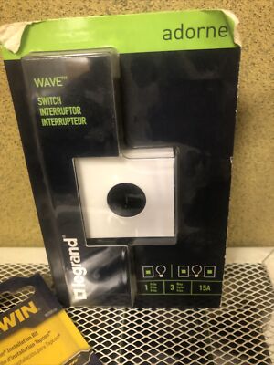 Legrand Adorne 15A Wave-On Wave-Off Light Switch - Magnesium (ASWV1532M2)