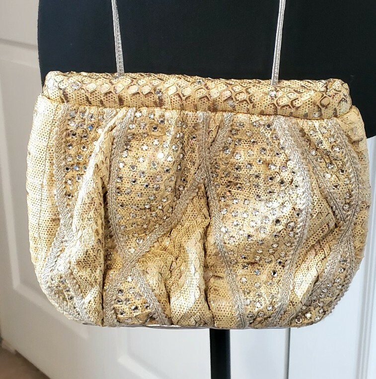 Rita Diana for Mylinka Embellished Snakeskin Evening Handbag  display picture 1