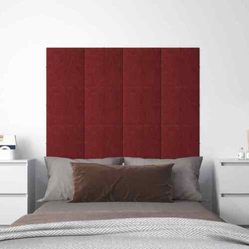 Pannelli Murali 12 pz Rosso Vino 30x30 cm in Tessuto 1,08 m² - Foto 1 di 8