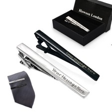 Personalised Tie Clip Engraved Tie Pin for Best Man Usher Groomsman Wedding Gift
