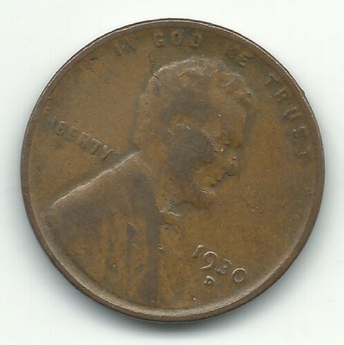 VG/FINE CONDITION 1930 D/D LINCOLN CENT COIN-OLD US COIN-JAN069