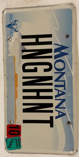 Vanity HANG & HUNT license plate Bow Hunter Tree Stand Deer Hunting Sportsman MT - Picture 4 of 12