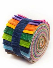 2.5 inch Kaleidoscope Jelly Roll 100 cotton fabric quilting strips 17 strips