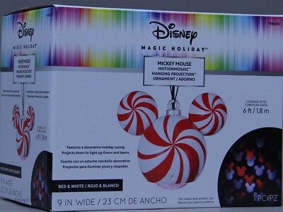 Disney Magic Holiday Mickey Mouse Motion Mosaic Hanging Projection Ornament NIB