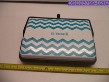 NO HANDLE/Scratches Bissell Manual Sweeper Chevron White  Blue P/N 2220