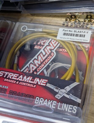 Streamline Front Brake Line (Yellow/Std Length) - 03-06 Yamaha Blaster YFS 200