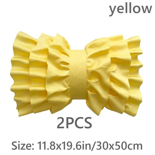 2x Bowknot Kissenbezug Satin Rüschen Überwurf Sofa Bettwäsche Dekoration DIY - Bild 15 von 18