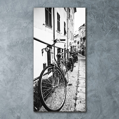 Wand-Bild Kunstdruck aus Hart-Glas Hochformat 60x120 Citybikes