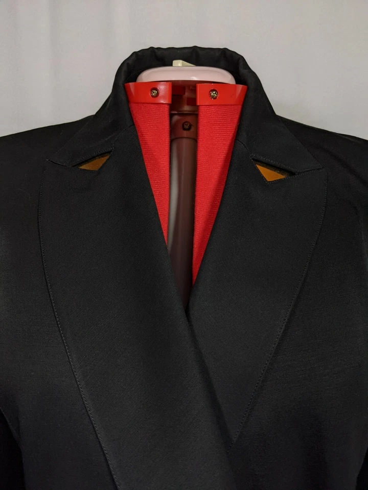 Claude Montana Vintage 80s Runway Metallic Gold Mirror Geometric Blazer Italy - Image 4 of 4