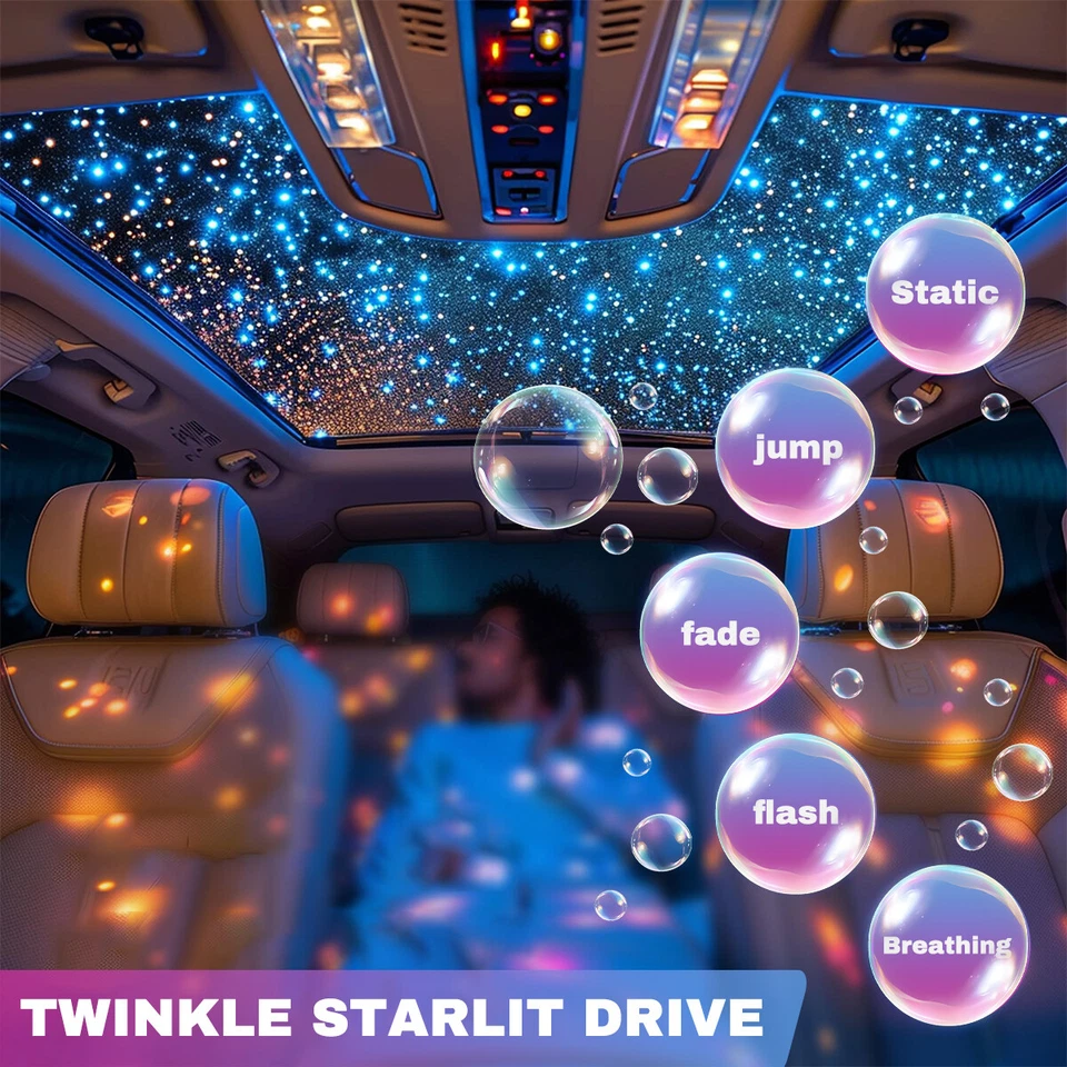 1000pc Car Home Headliner Star Light Kit Roof Twinkle Ceiling Lights Fiber Optic - Imagem 2 de 4