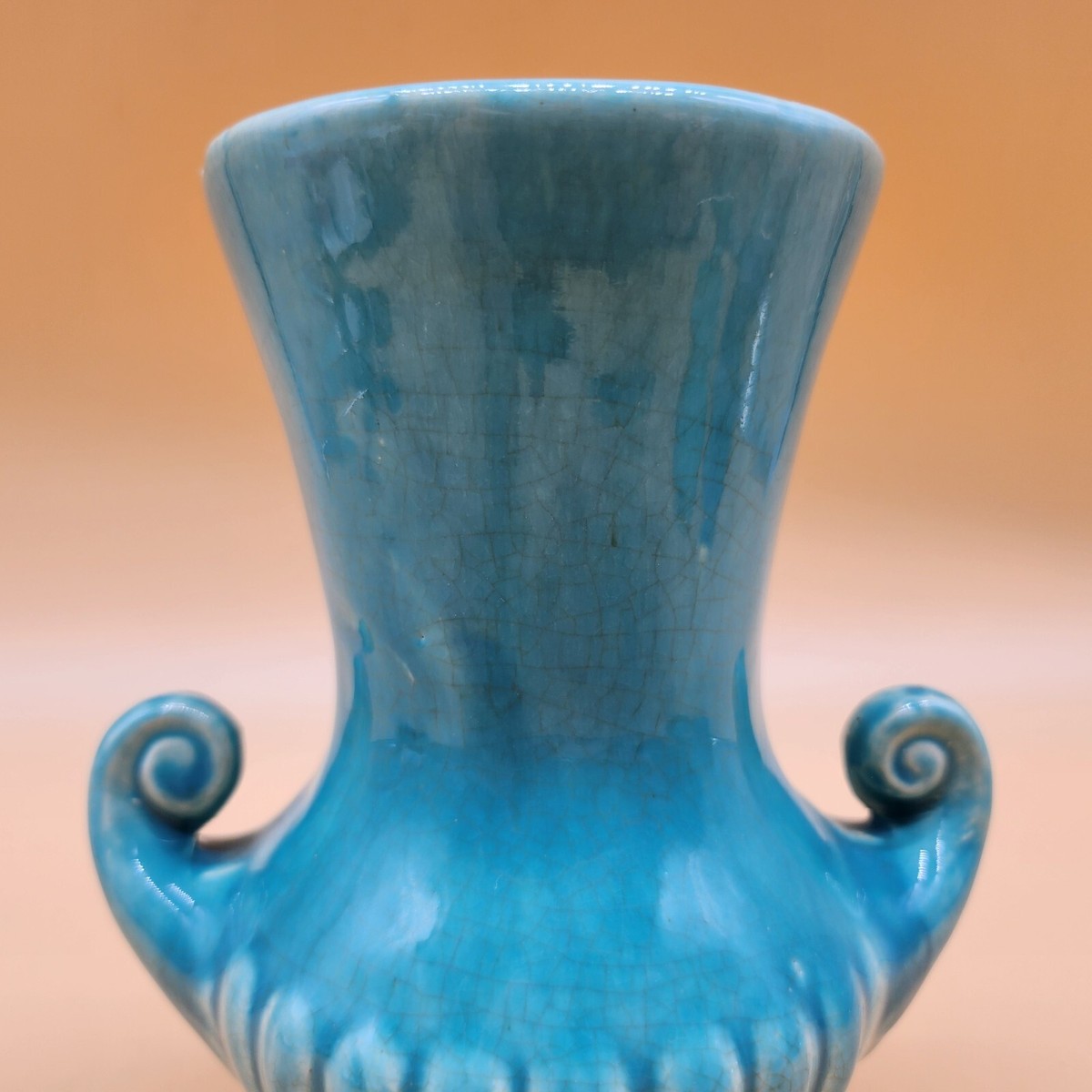 Vintage McCoy Teal Aqua Turquoise Green/Blue Vase Marked | eBay