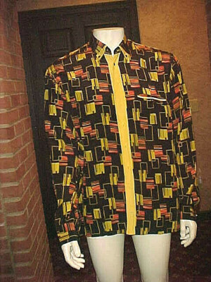 VINTAGE MENS GERLIN SILK SHIRT MADE IN ITALY MULTICOLOR STRIPE WOW SIZE XLARGE