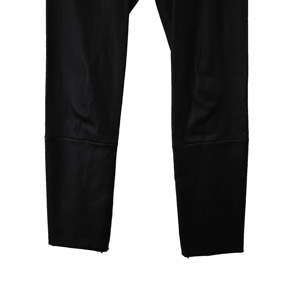 Leggings de cuero The Row medianos negros con cremallera al tobillo pierna recta pantalones Foto 3 de 4