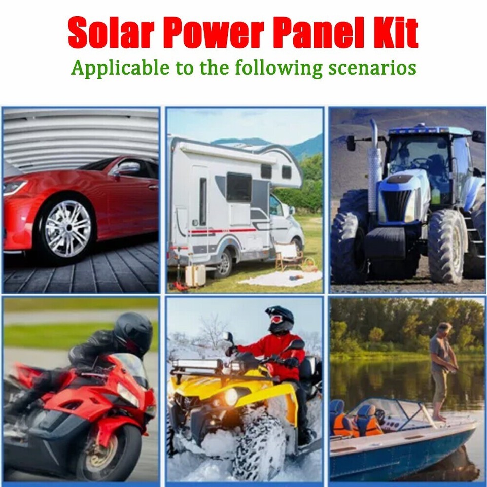 30W Solar Panel Kit - 12V Trickle Battery Charger Maintainer For Boat, RV, Car - Monocrystalline - View #2