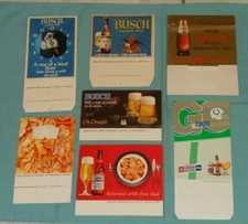 original BUDWEISER, MICHELOB, MILLER, and BUSCH BEER PROMO TABLE TENT LOT x6