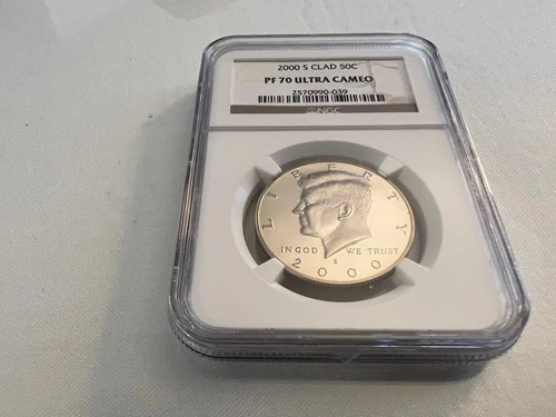 2000-S CLAD KENNEDY HALF DOLLAR  NGC PF70 ULTRA CAMEO BROWN LABEL "TOP POP"