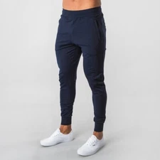 Men Slim Elastic Jogger Pants Gym Running Sports Tapered Trousers Activewear