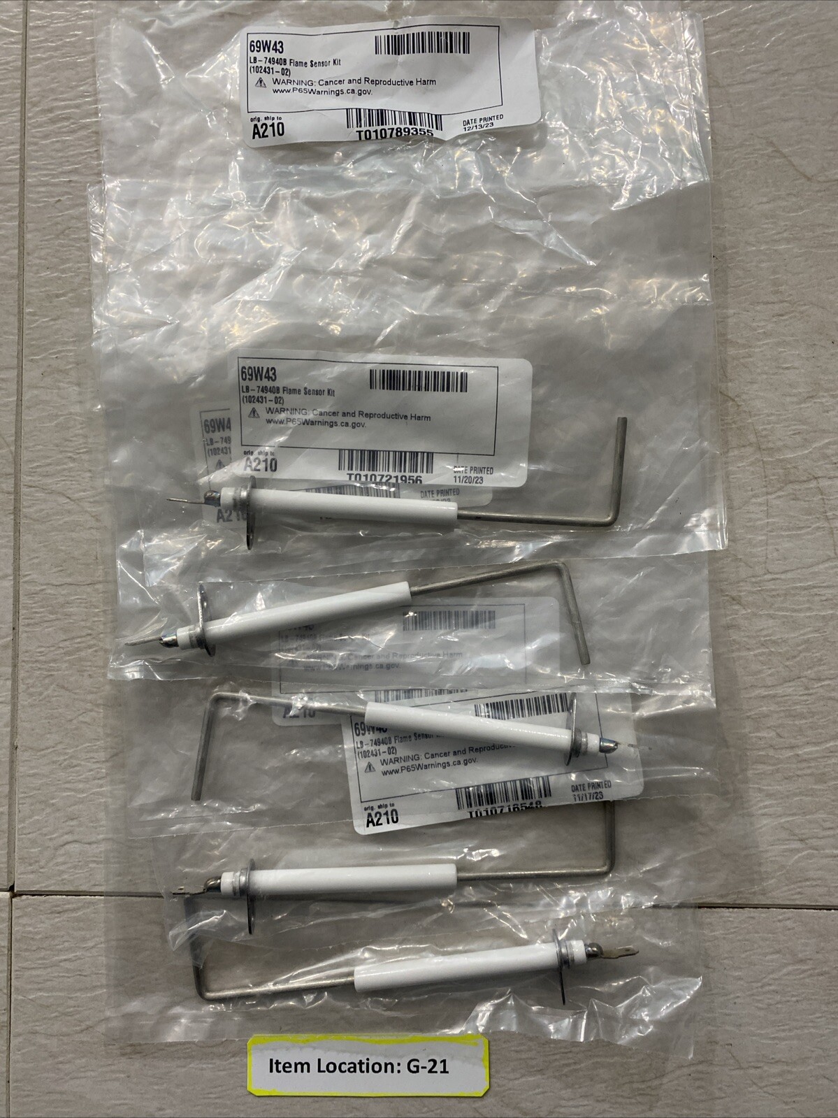 (5) Flame Sensor Rod Compatible with Lennox Armstrong Ducane Furnace 69W43