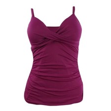 LAUREN RALPH LAUREN Beach Club Underwire Slimming Tankini Top sz 4 Swimwear