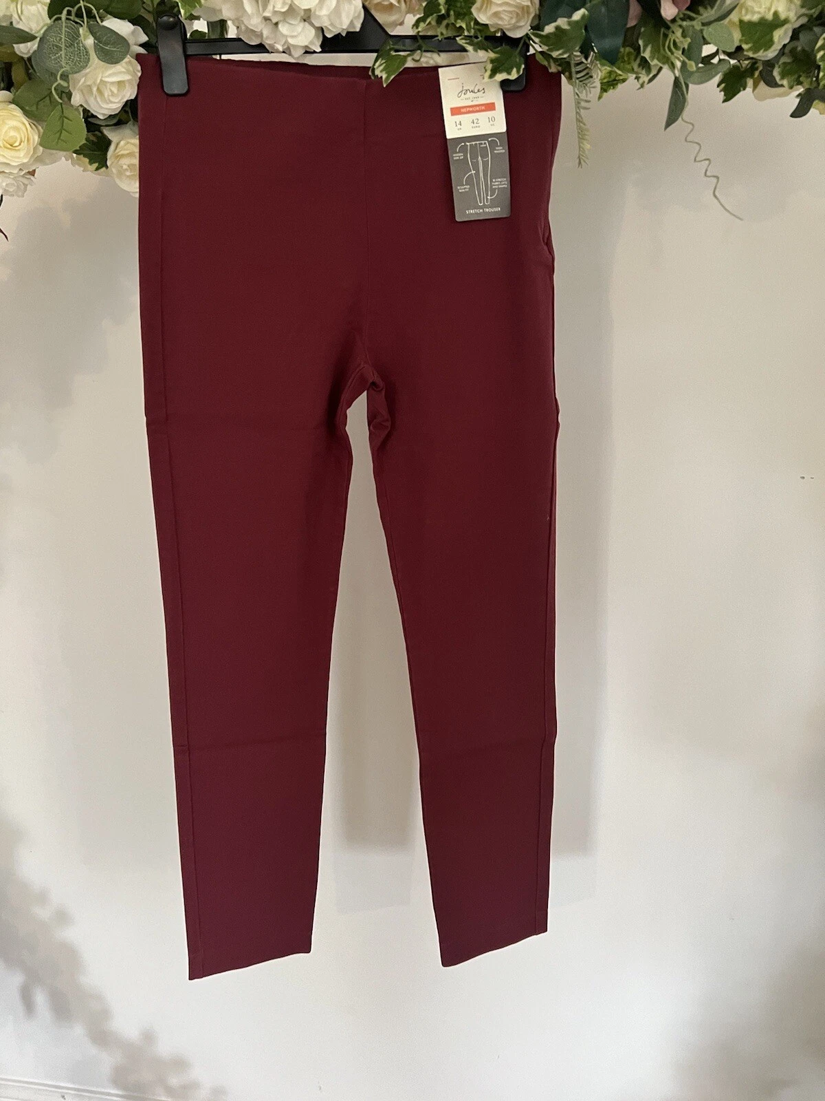 JOULES Hepworth Trousers Womens Size 6 & 10 Red Stretch Skinny Fit NEW OJ27