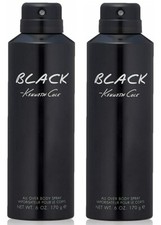 2 Pack- Black by Kenneth Cole men All over body spray 6 oz