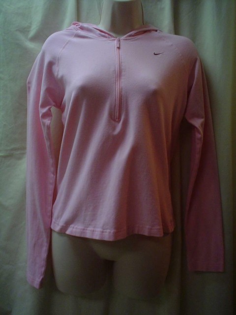 Nike Pink Fitted Athletic Pullover Jacket 1/2 Zip Hoodie M | eBay