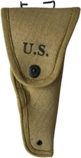 U.S WWII Canvas Colt .45 M1911 Utility Holster Reproduction Canvas Holster-Khaki