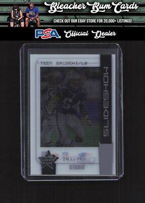 2005 Leaf Rookies & Stars SS-13 Tedy Bruschi Slideshow Silver Studio #/750