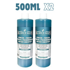 Barber Side Disinfectant Solution for Salon Jars 500ml (Turquoise) x2