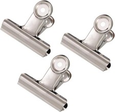 Large Metal Hinge Clips - 20 Pack 2 Inch Silver Bull Binder Paper Clip Clamp for