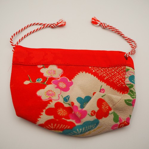 Compact Drawstring Bag Handmade from Japanese Kimono Fabric Daily Carry - Picture 73 of 95