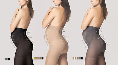 Fiore Umstands-Unterstützende Schwangerschaftsstrumpfhose Mama 100 DEN silber frische Technologie