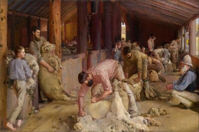 Shearing the Rams : Tom Roberts : 1890 Australian Impressionist Rural Life Print