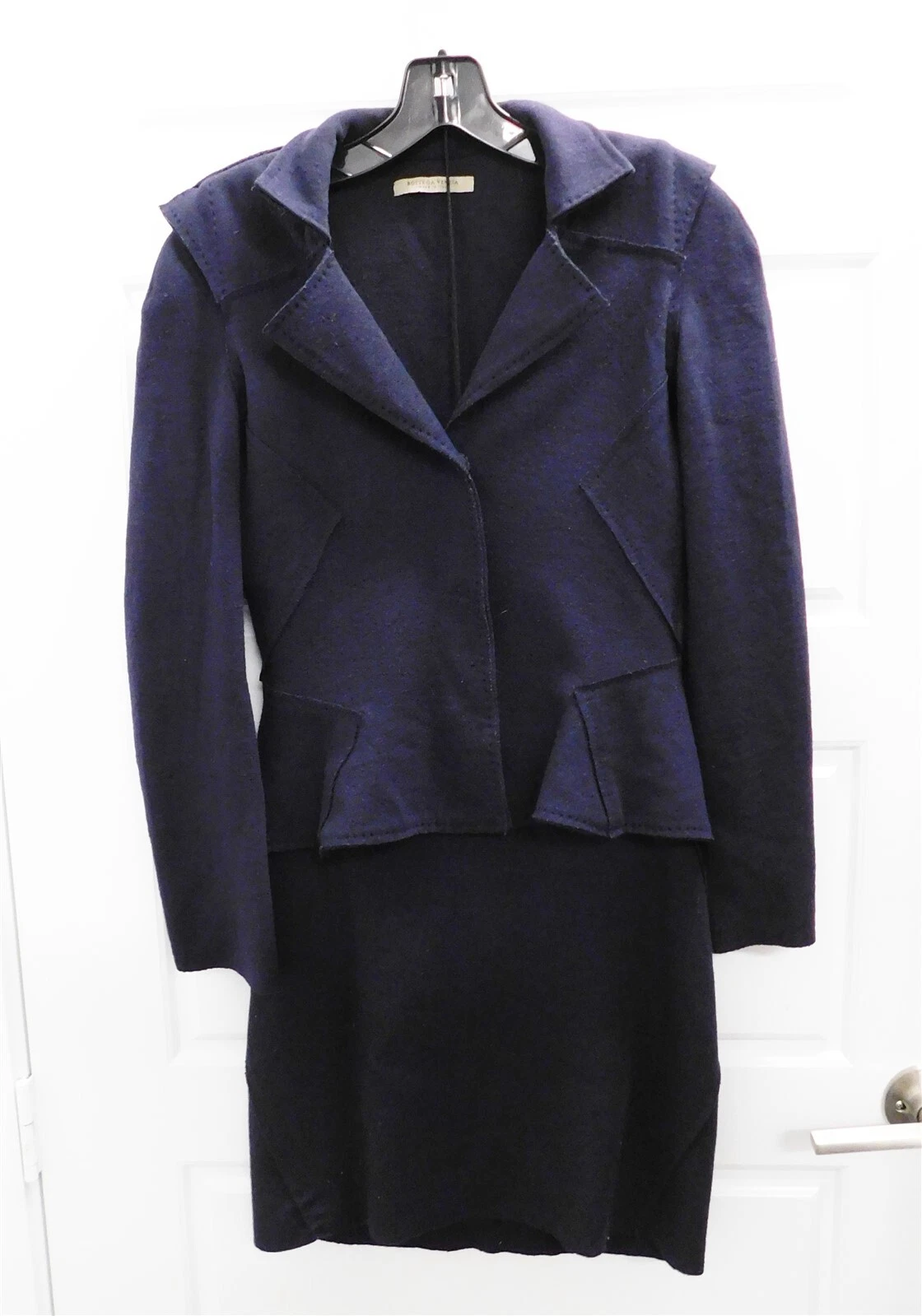 Tuta gonna Bottega Veneta blu navy lana vergine 2 pezzi Italia tg 40