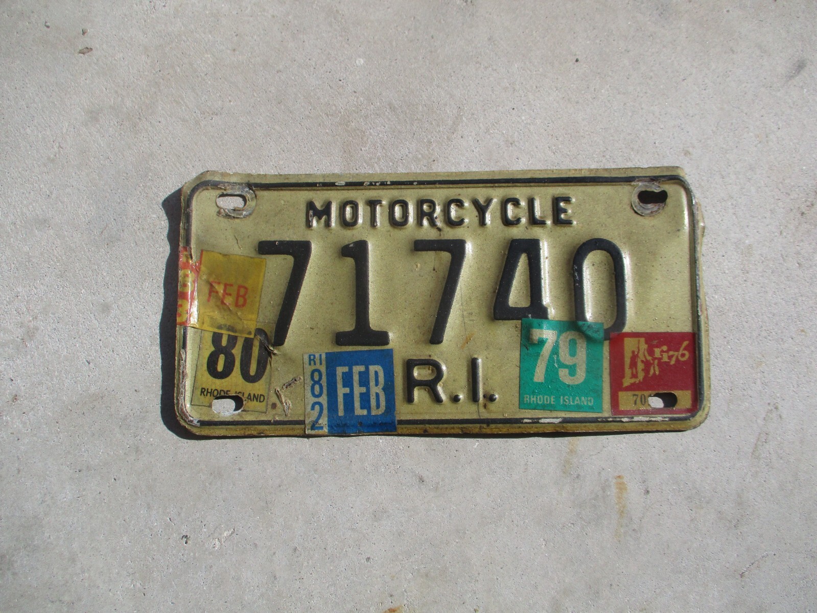 Rhode Island 1876 / 82 motorcycle license plate 71740 eBay