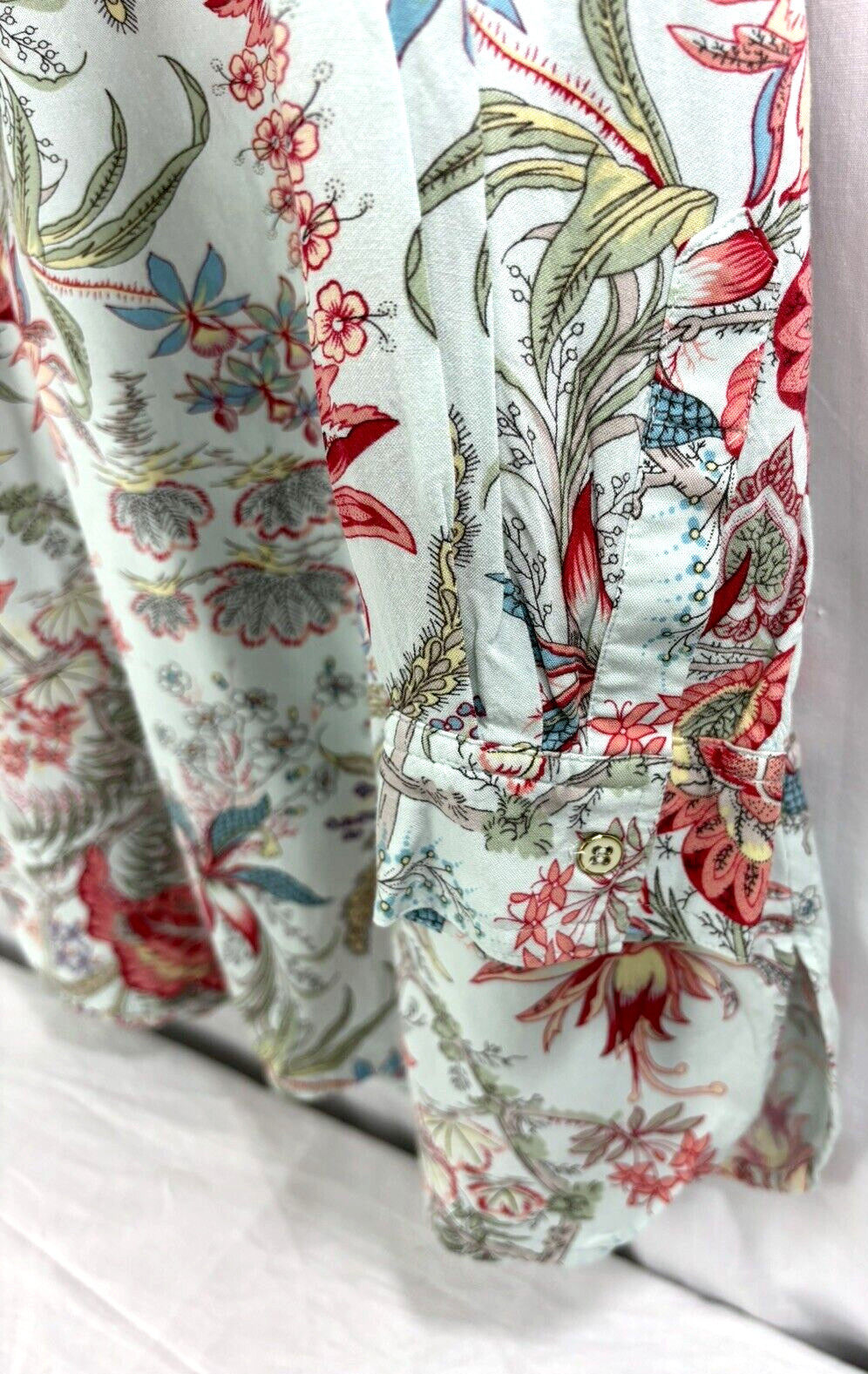 Soft Surroundings Medium Flora Half Buttoned Long… - image 4