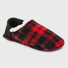 NEW Adult Plaid Faux Shearling Slipper Socks with Huggable Heel Grippers