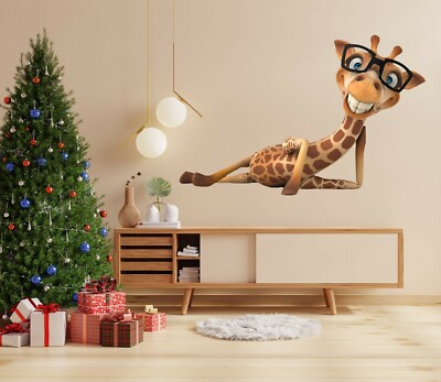 3D Brille Giraffe H925 Tier Wallpaper Wandbild Poster Wandaufkleber Abziehbild