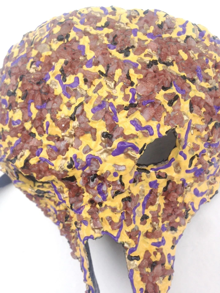 Mix Media Mask   Yellow with Stones Handmade One of a kind - Image 4 of 4