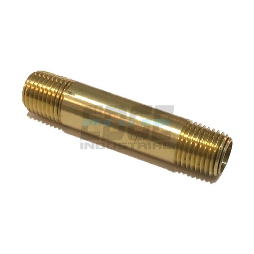BRASS NIPPLE 1/4" X 1/4", 2-1/2" LENGTH, MALE NPT MNPT FUEL/AIR/WOG