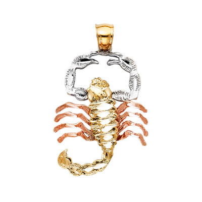 GOLD - 14K Tri Color Scorpion Pendant