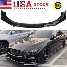 Front Bumper Lip Spoiler Lower Splitter For INFINITI Q50 2014-2022 Gloss Black